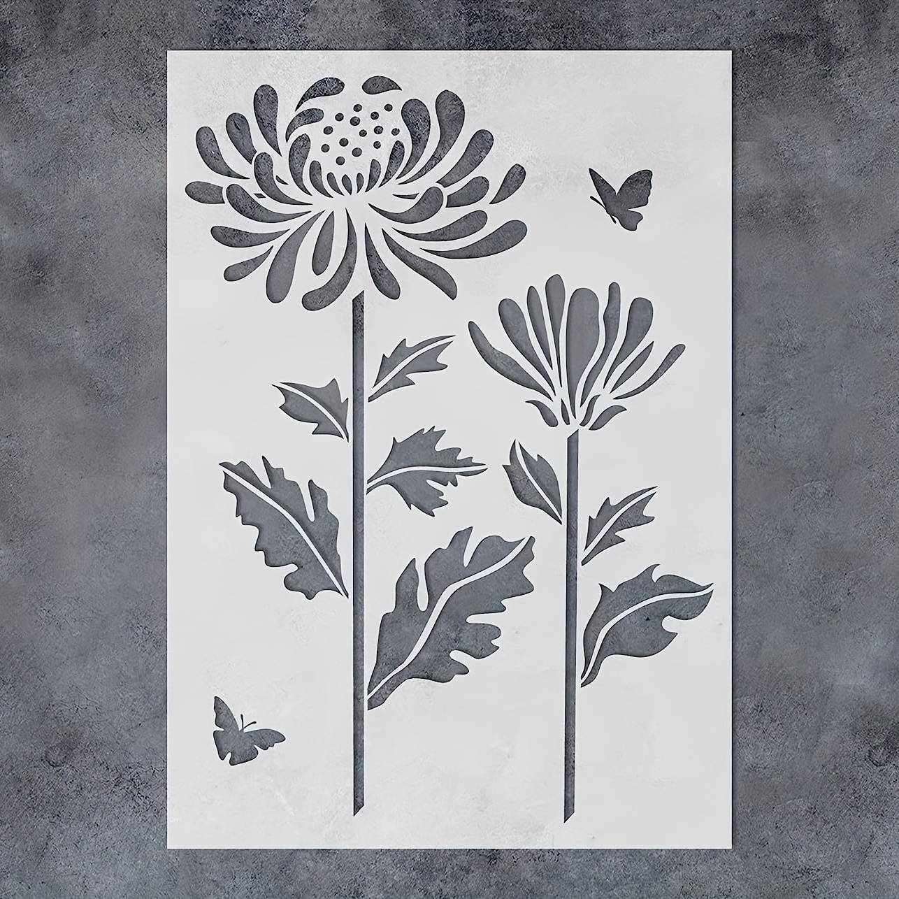 Plantillas de margaritas: plantilla de flores de 12.0 x 16.0 in para pintar  sobre madera, lienzo, papel, tela, suelo, pared, muebles. Plantillas de pa