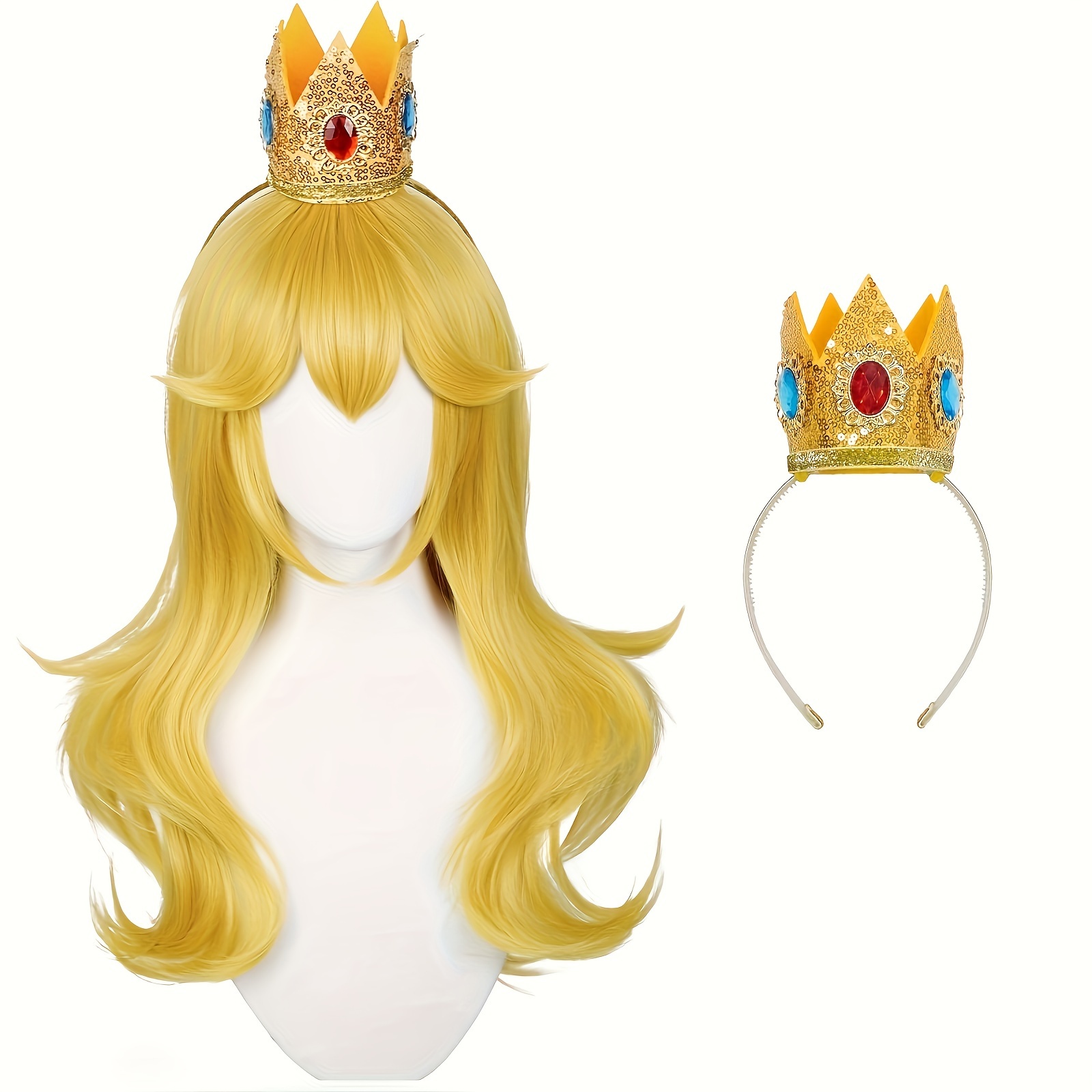 Golden Princess Dress Wig Costume Wigs Layered Long Spiky Temu