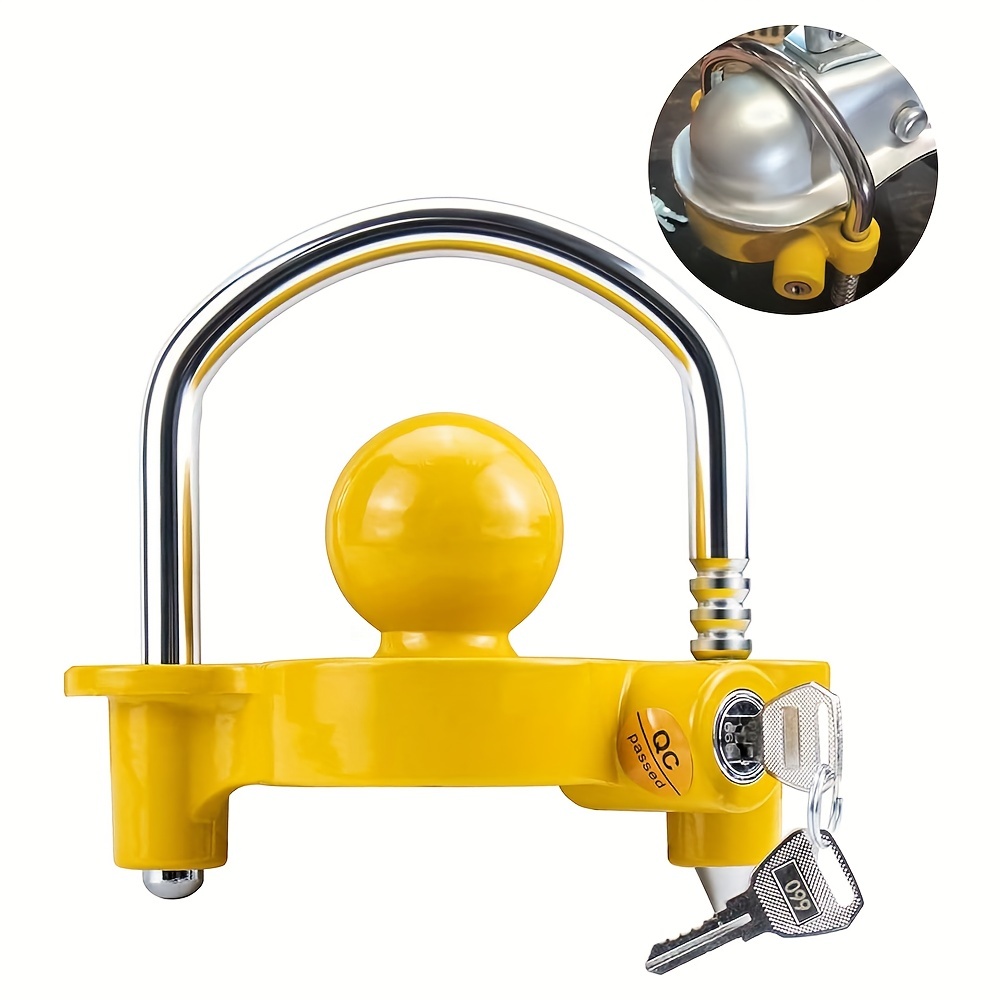 

1pc Trailer Lock Universal Coupler Ball Lock Fits 1-7/8", 2", And 2-5/16" Couplers, Adjustable Heavy-duty Steel Hitch Lock
