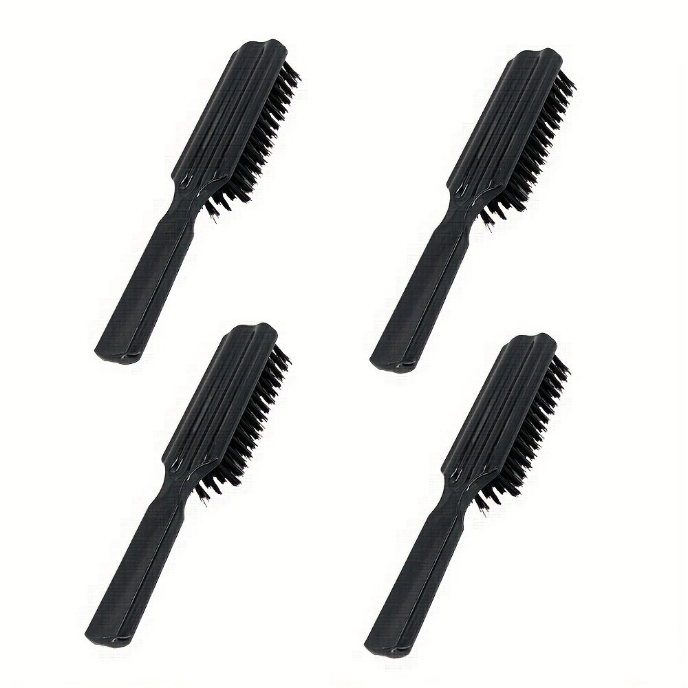 Plastic Black Handle Nylon Bristle Brush Hair Comb Designed - Temu