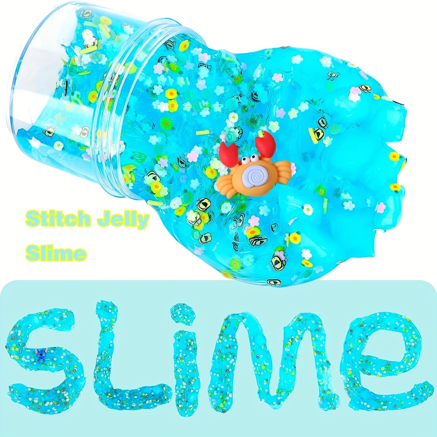Slime Kit: Clear Crunchy Slime Stitch Putty Cute Crab Stress - Temu