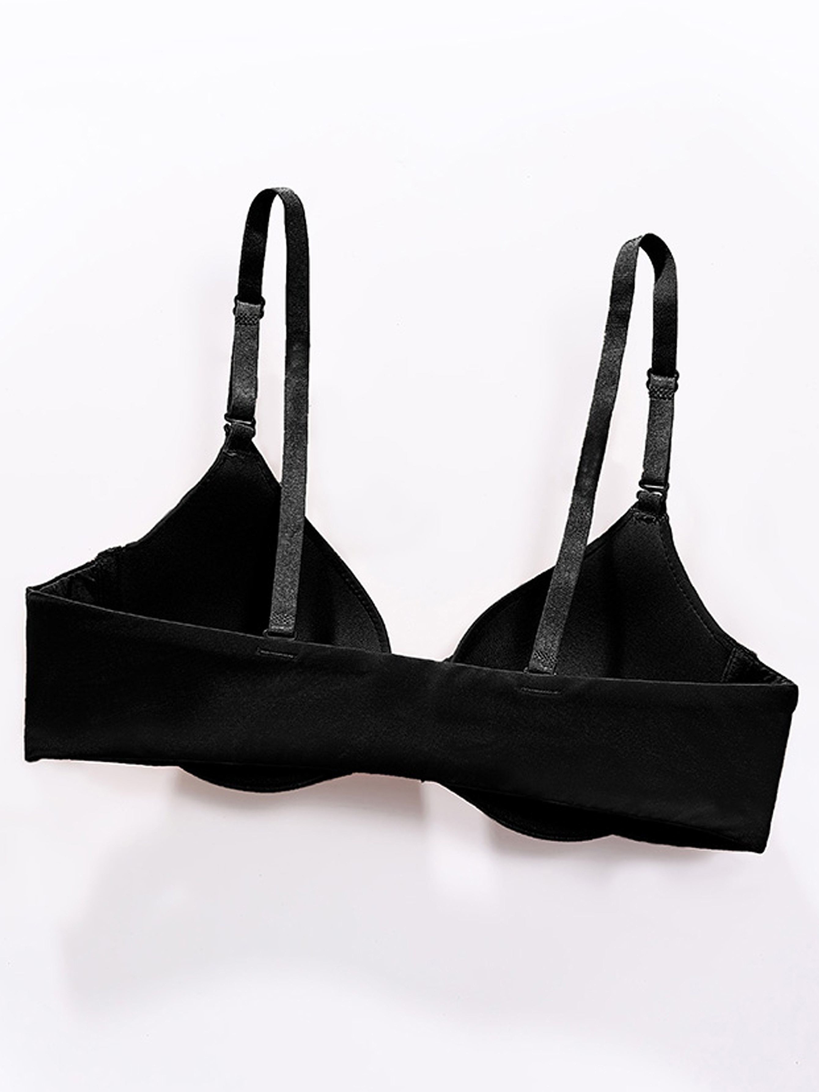Black 38C Sexy Bras Solid Seamless Front Closure Push Up Bra Womens Lingerie  Top