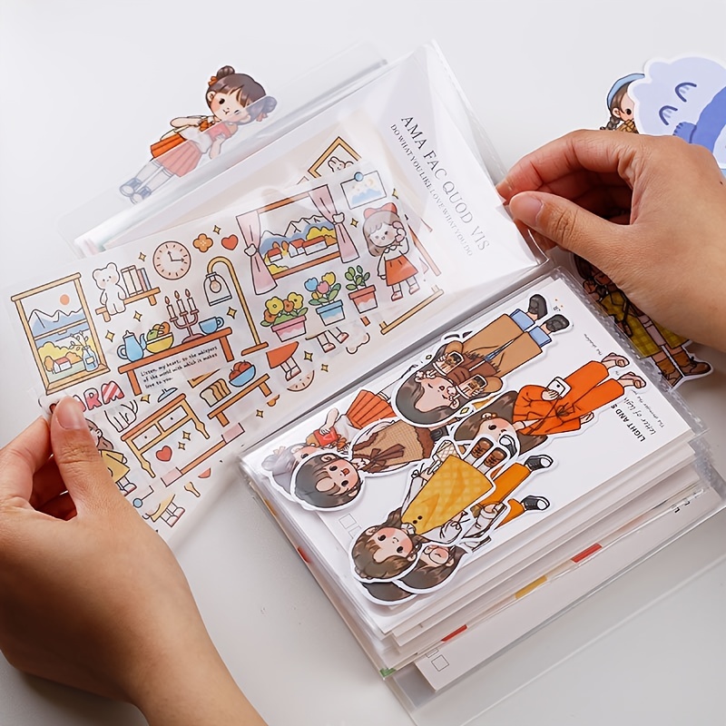 SUNNYHILL Reusable Sticker Collecting A6 Sticker Release Paper 80 Sheets  6.9 x 3.8 6-Hole (80 Sheets of Sticky Pages)