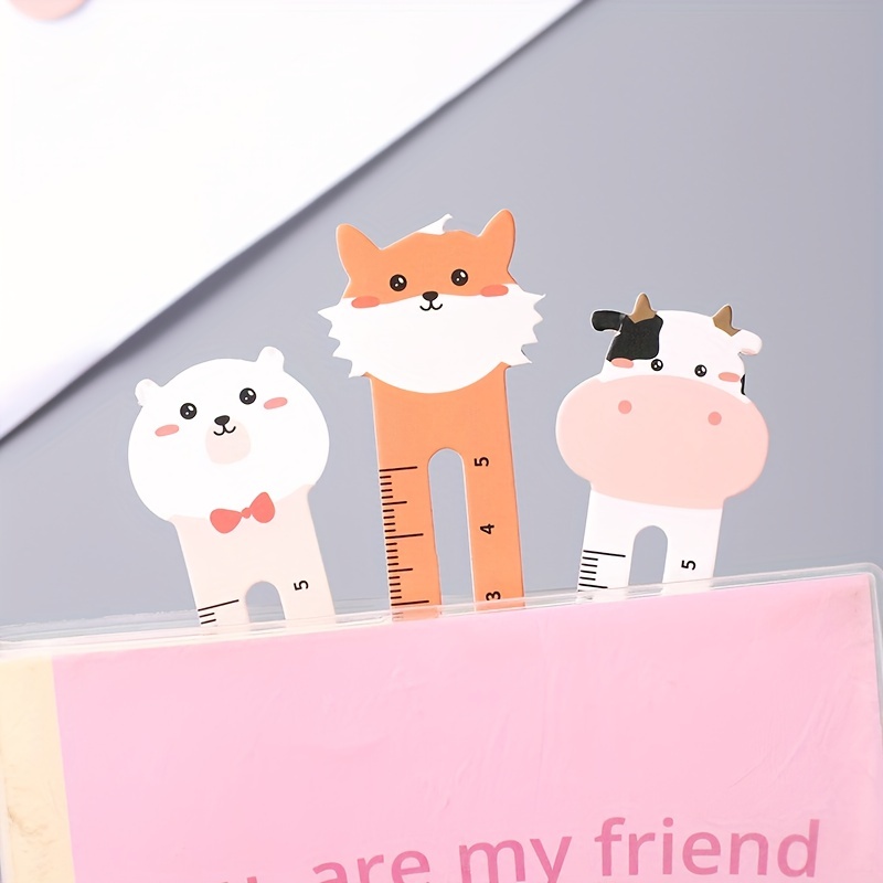 Cute Animals Bookmarks Ruler 10 Styles Teacher Prizes Book - Temu