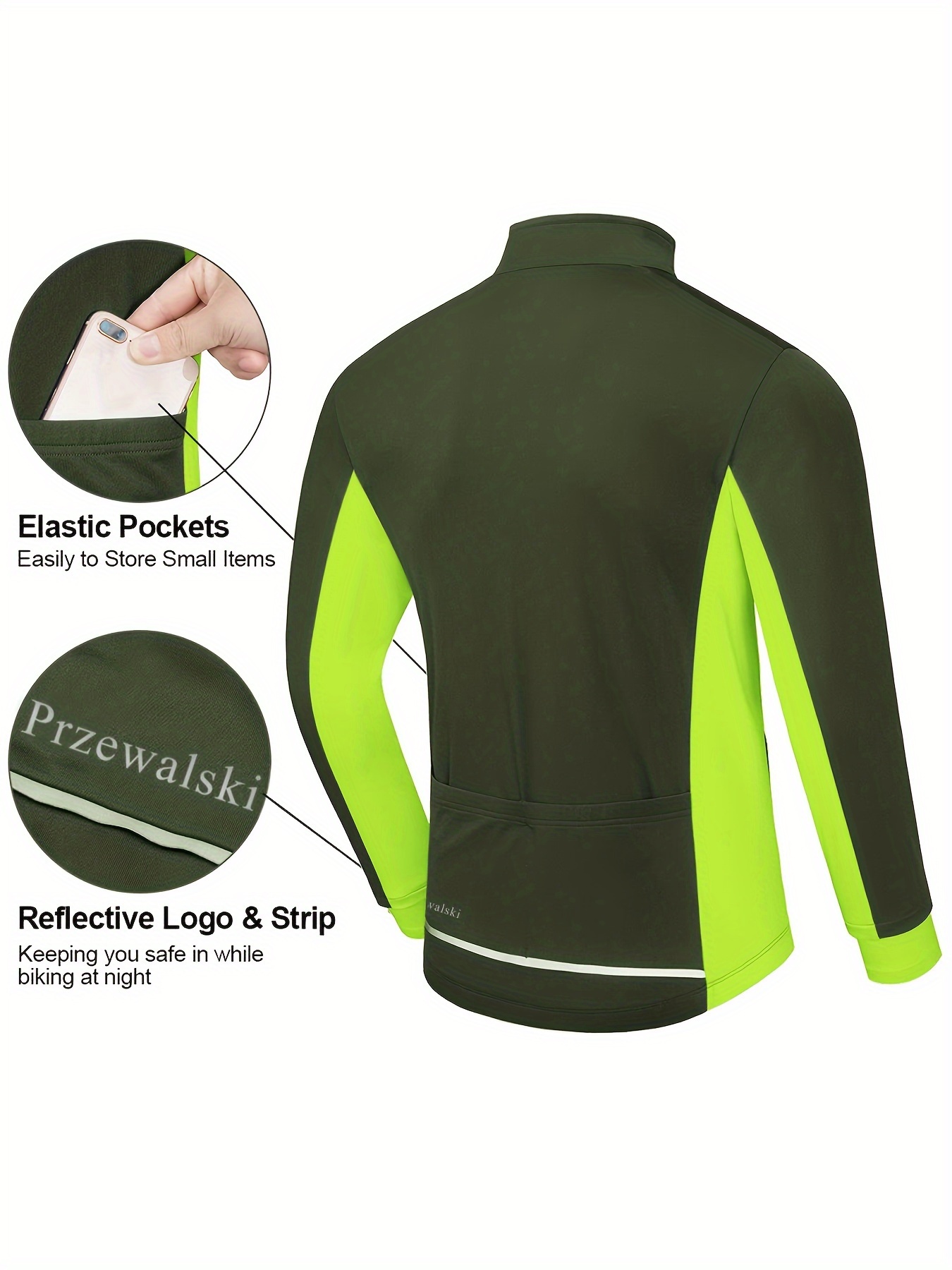 Men's Winter Cycling Jacket Rear Pocket Thermal Soft Fleece - Temu United  Arab Emirates