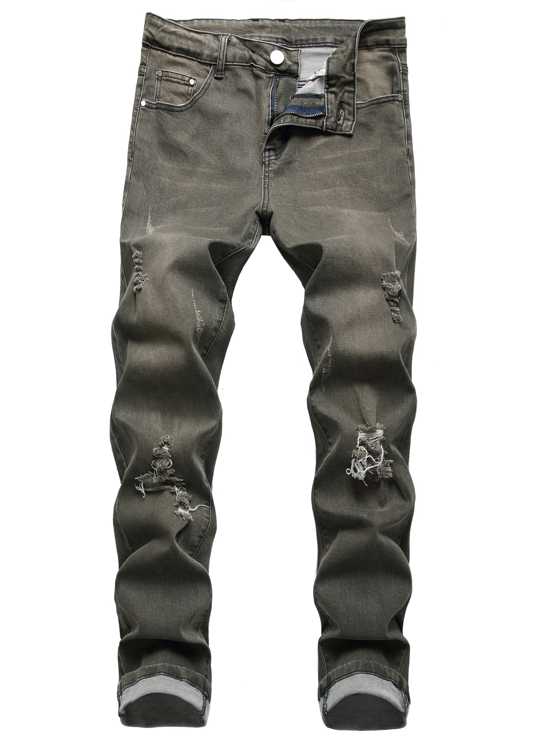 Men's Fashion Slim-fit Stretch Pocket Denim Pants | Shop On Temu And ...