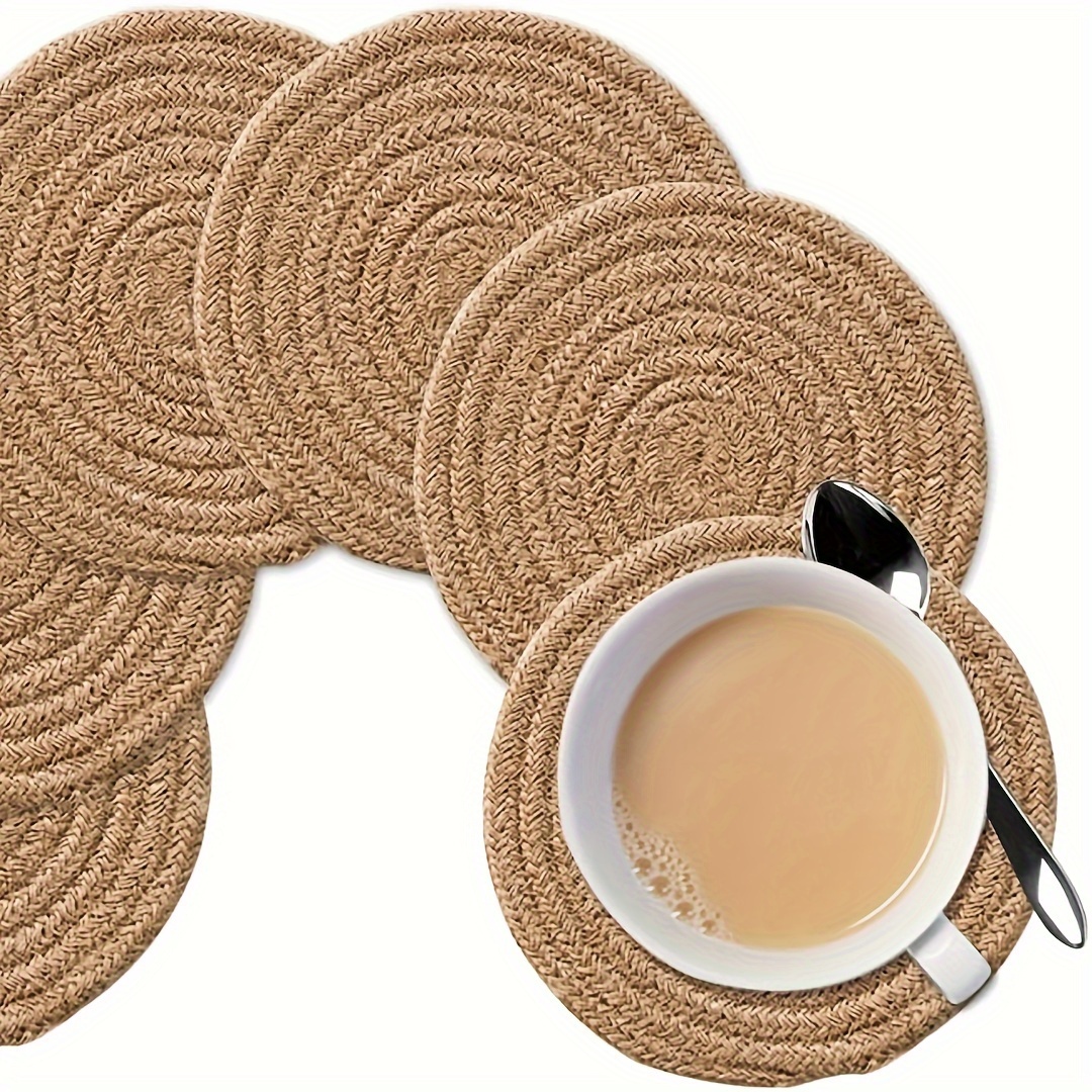 3pcs Non-Slip Heat Proof Mat With 3pcs Felt Coaster For Drinks