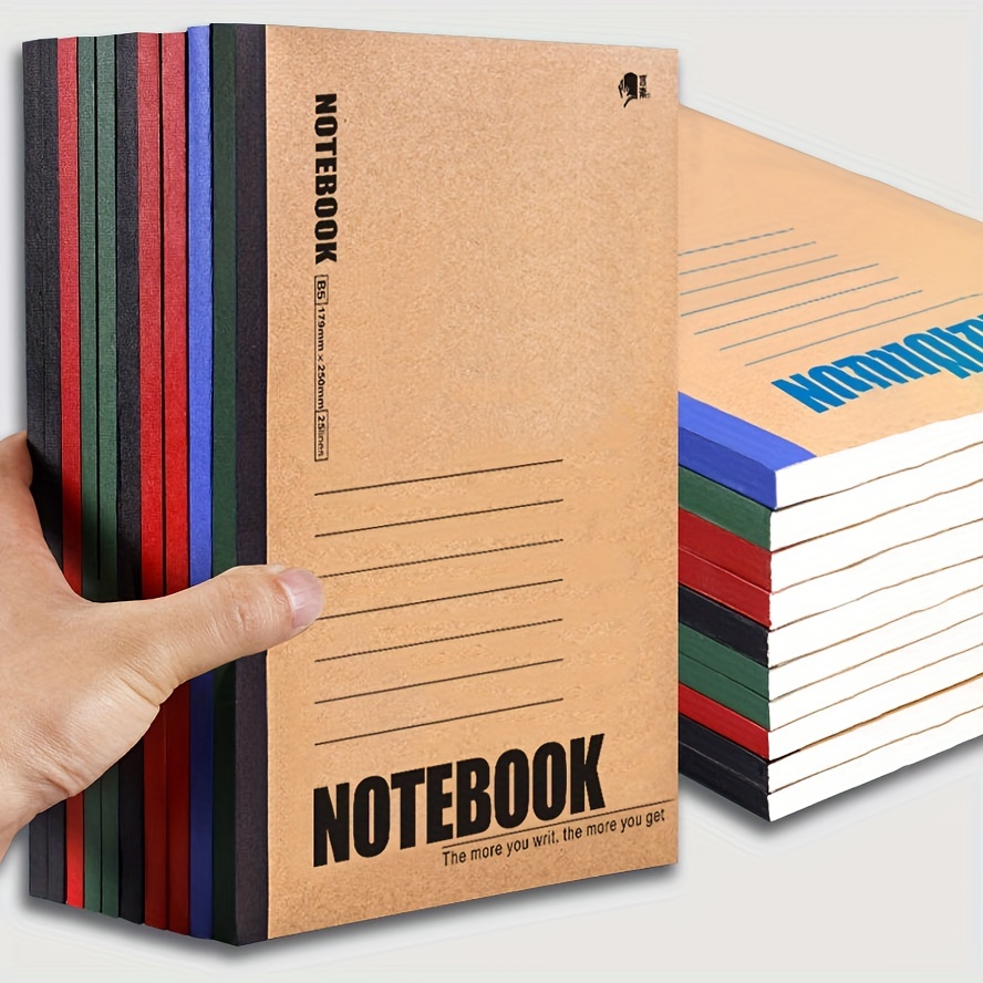 256 Pages Thick A5/B5 Notebook Sketchbook Blank Lines Grid Paper Student  Notepad Journal Diary School Supplies Office Stationery