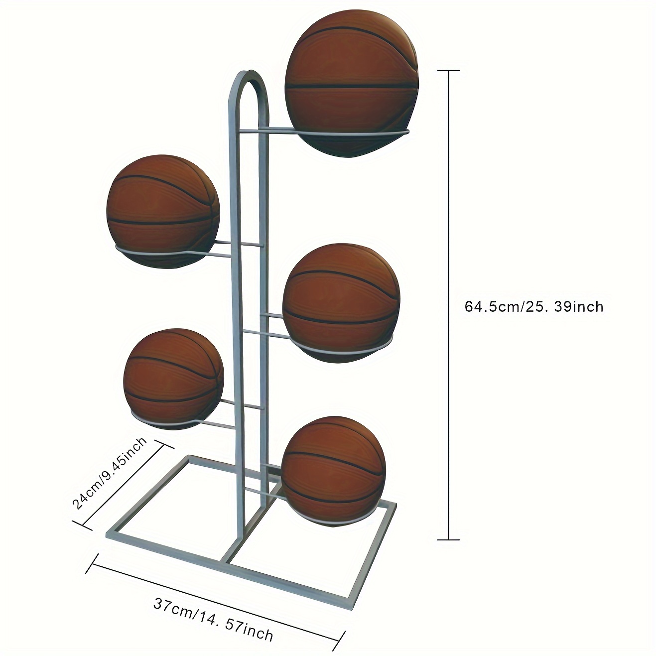Ball Storage Rack Basketball Display Stand Portable Outdoor