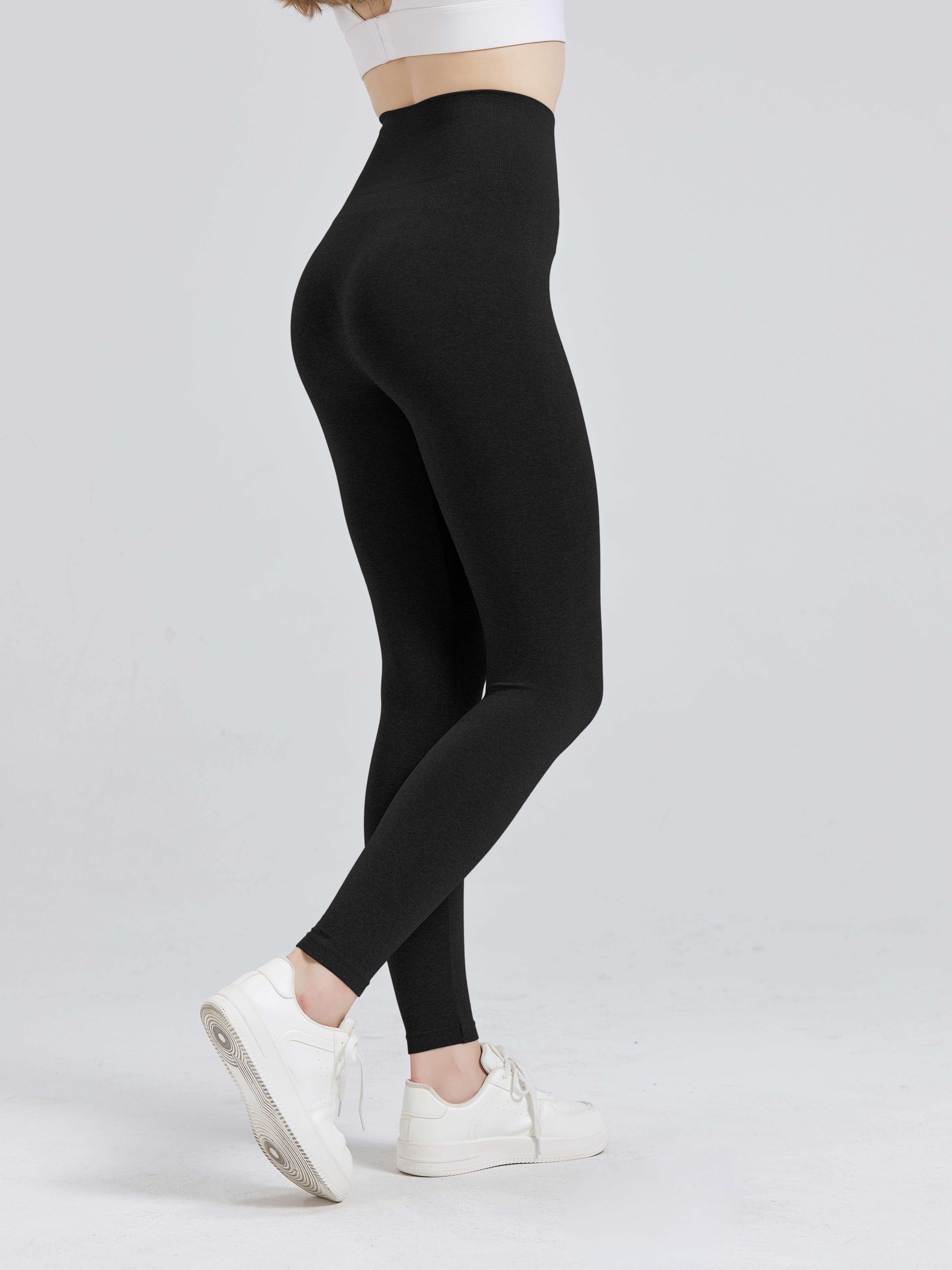 Women's Solid Shimmer Cotton Spandex Yoga Fit Pants