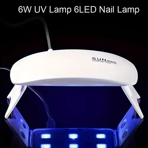 Mini lampe de sechage de colle de vernis a ongles, lampe de luminotherapie  LED, lampe d'amelioration des ongles, lampe UV portable, mini souris  pliante, interface USB