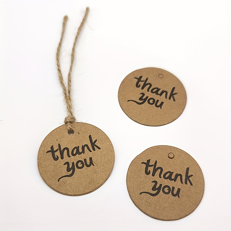 100pcs Kraft Paper Thank You Hang Tags with 20m Hemp Rope - Perfect for  Gift Packaging, Cake Decorations, Party & Wedding Supplies!