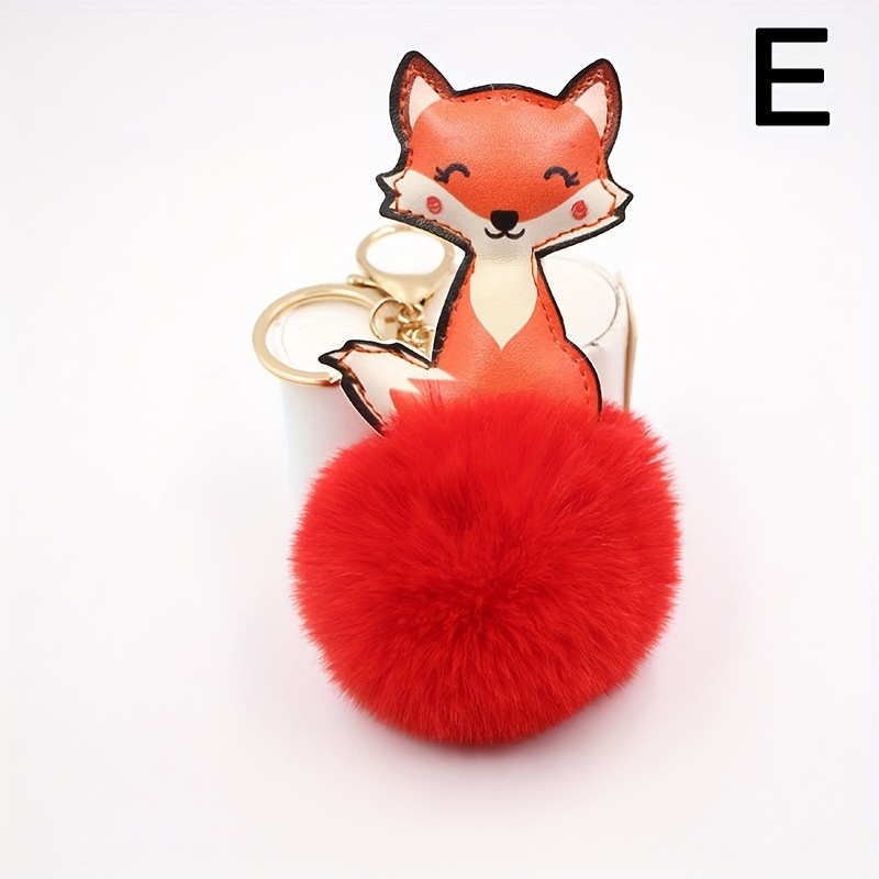 Alphabet Initial Letter Pom Pom Keychain Cute Plush Key Chain Ring Purse  Bag Backpack Charm Earbud Case Cover Accessories Women Girls Gift