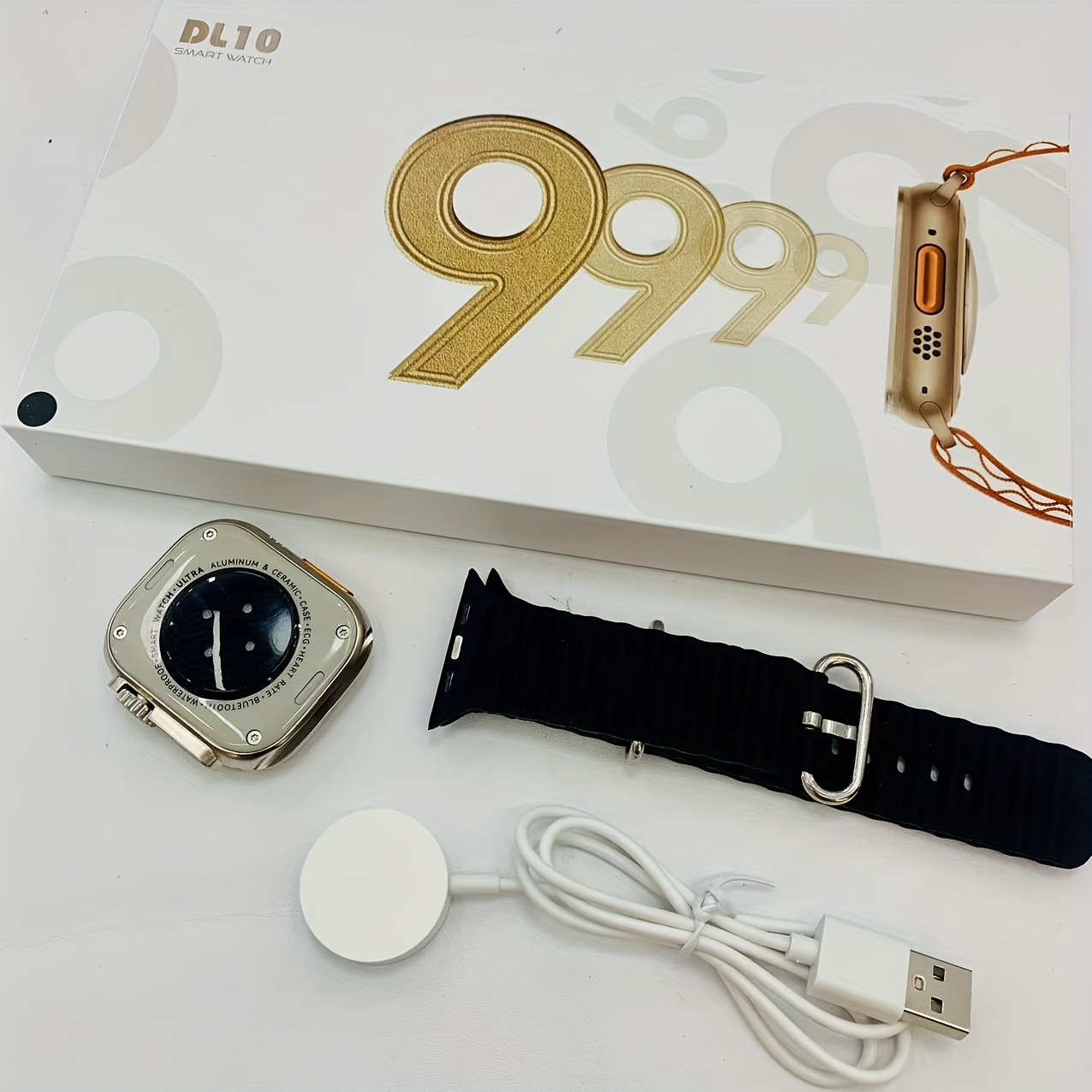 Watch 8 Ultra Gold Edition Smartwatch with Sports Mode 49MM Gold and Orange  Belt Smartwatch : : Electronics