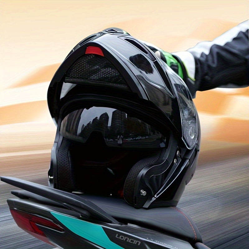 Cascos de motocicleta de cara completa con Bluetooth aprobados por DOT para  hombres, mujeres y adultos, doble visera, modular con Bluetooth, casco de
