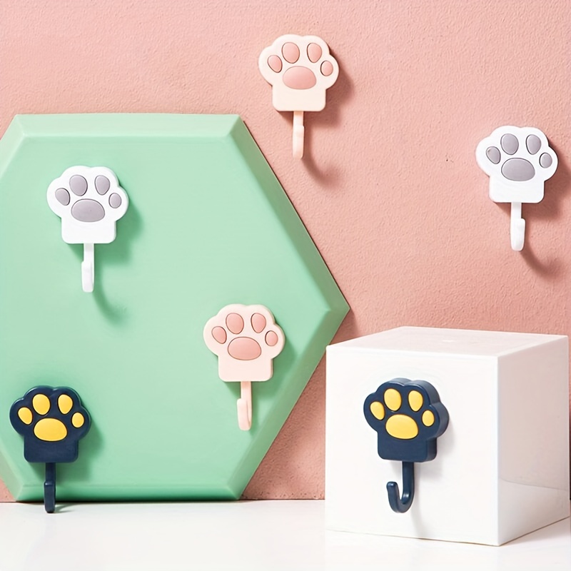 Cartoon Cat Paw Wall Hook Plastic Wall Mounted Key Holder - Temu