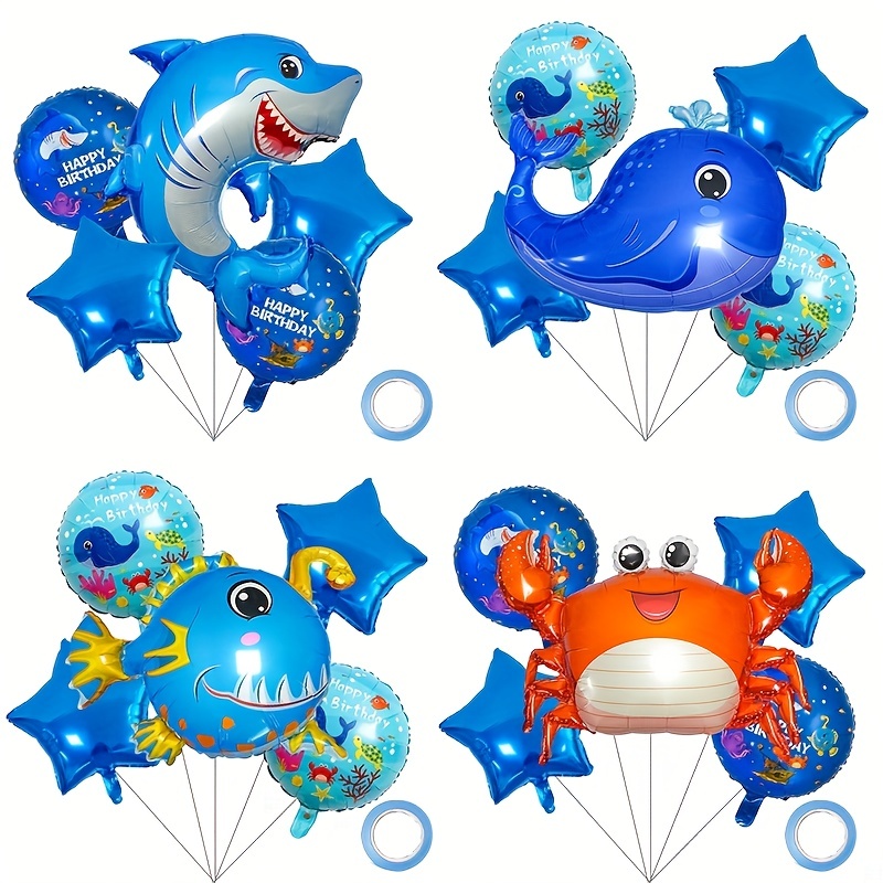 172Pcs Ocean Theme Birthday Party Decorations Tiffany Blue Bobo Balloons  Garland Kit with Shark Bubble Fish Clownfish Crab Octopus for Undersea  Theme