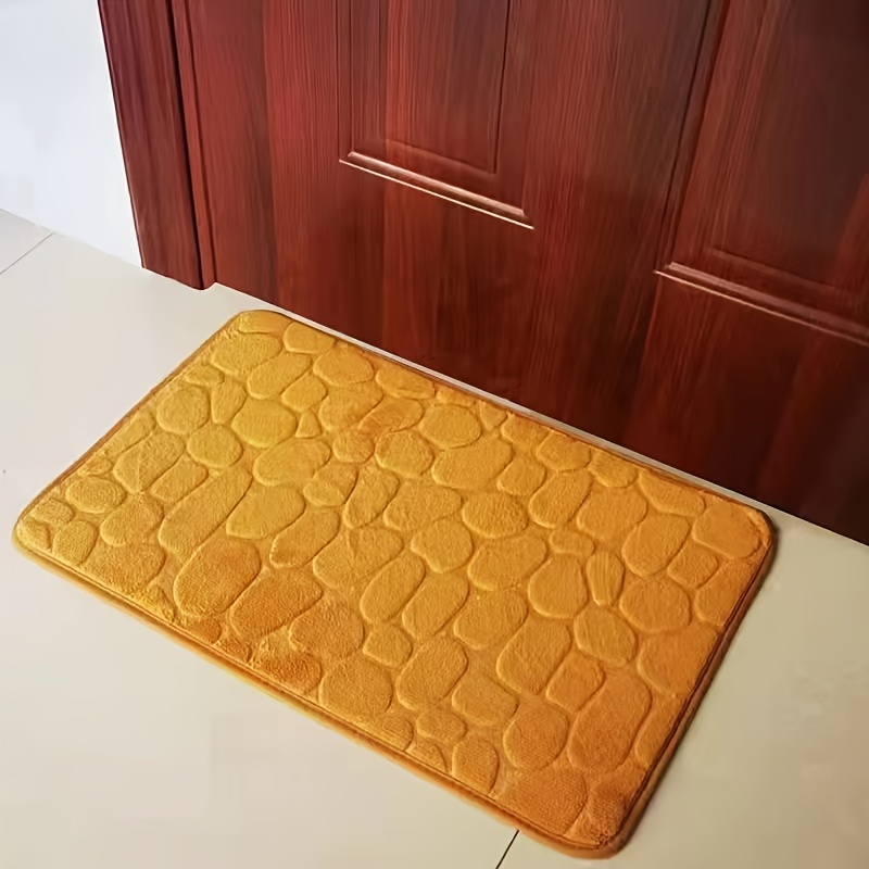 Memory Foam Bath Rug Cobblestone Embossed Bathroom Mat Rapid - Temu