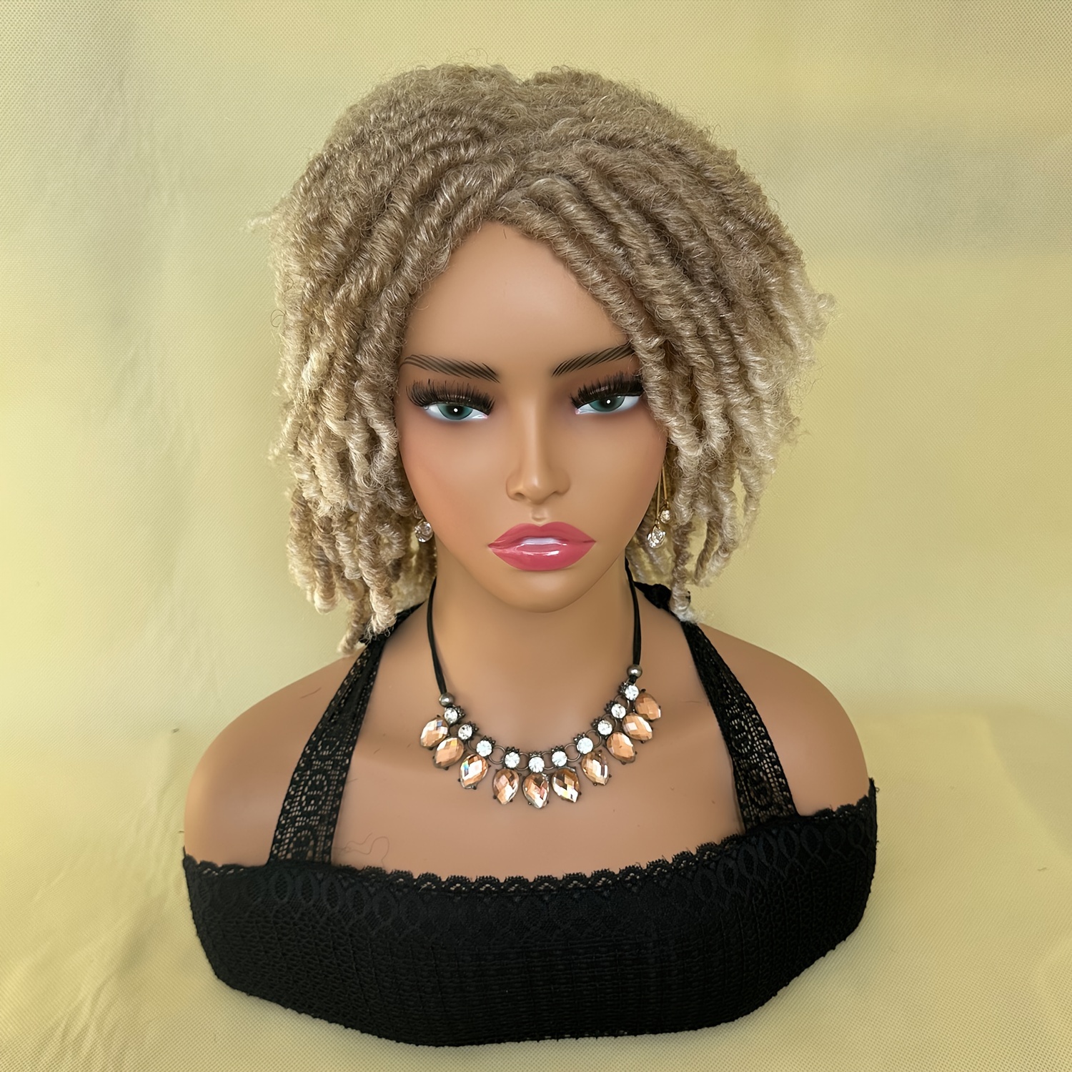 12 Inch Short Dreadlock Wigs For Women Afro Curly Synthetic Braided Wigs  Full Curly Faux Locs Crochet Hair Braiding Wigs
