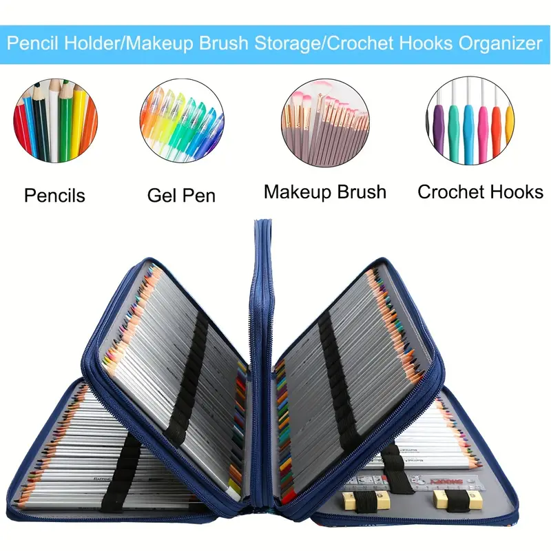 1pc Colored Pencil Organizer Pencil Case, Portable Large Capacity Case,  Holds 300 Pencils Or 200 Gel Pens, Color Pencil Case Holder Organizer With  Zipper, For Color Pencils For Markers - Home & Kitchen - Temu