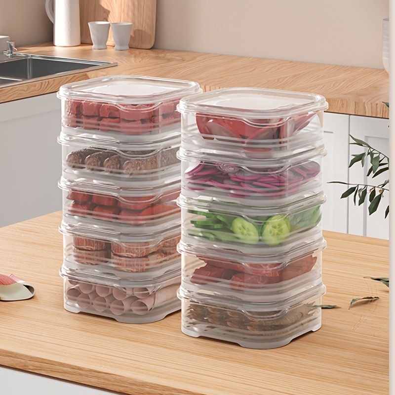 Clear Plastic Containers Refrigerator Lids Food Storage - Temu