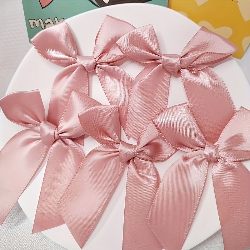 20pcs Solid Gift Wrapping Bow, Pink Polyester Bow Gift Decoration For Party  Decor