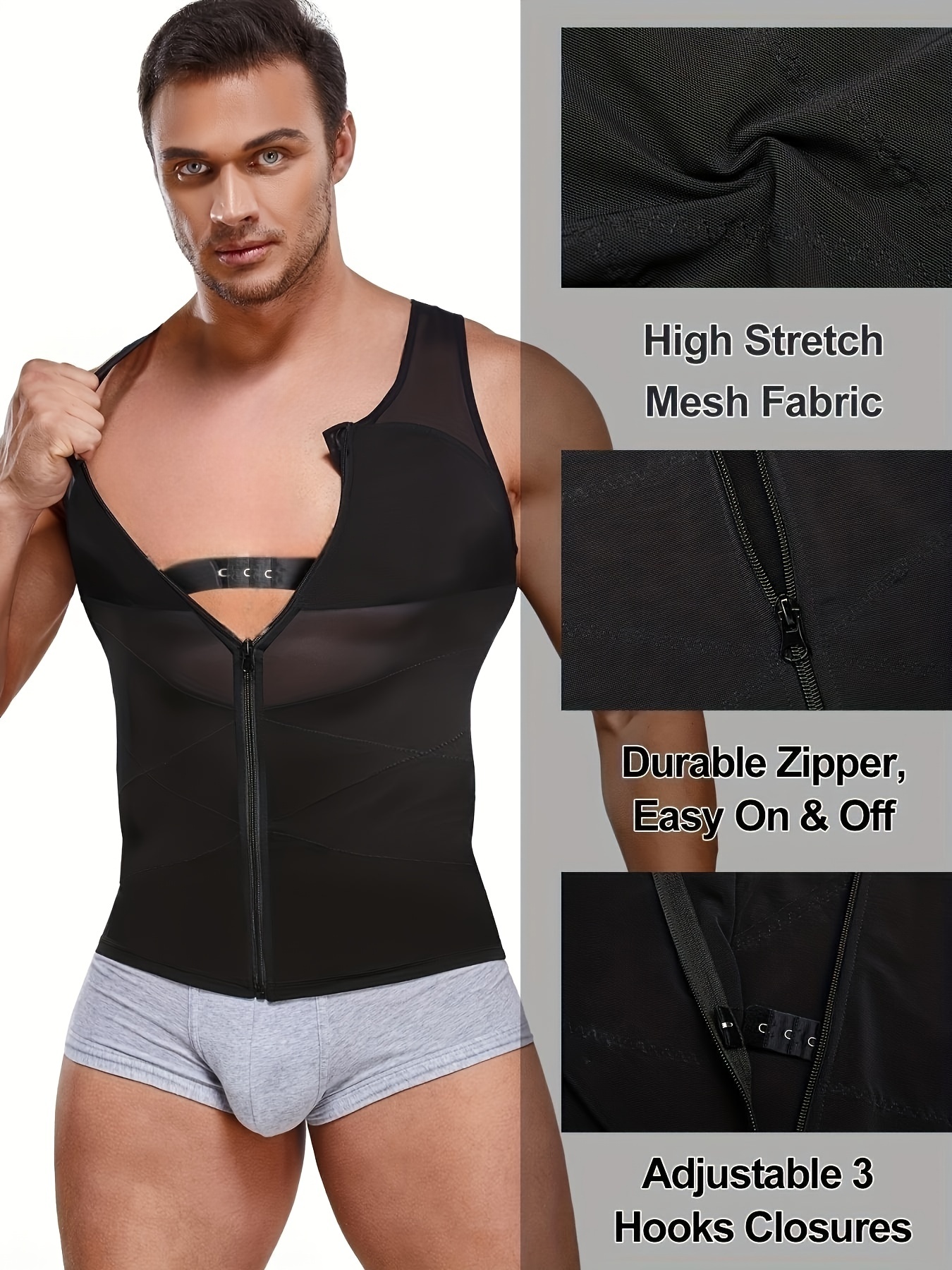 Men's Body Shaper Slimming Vest Tank Top - Temu