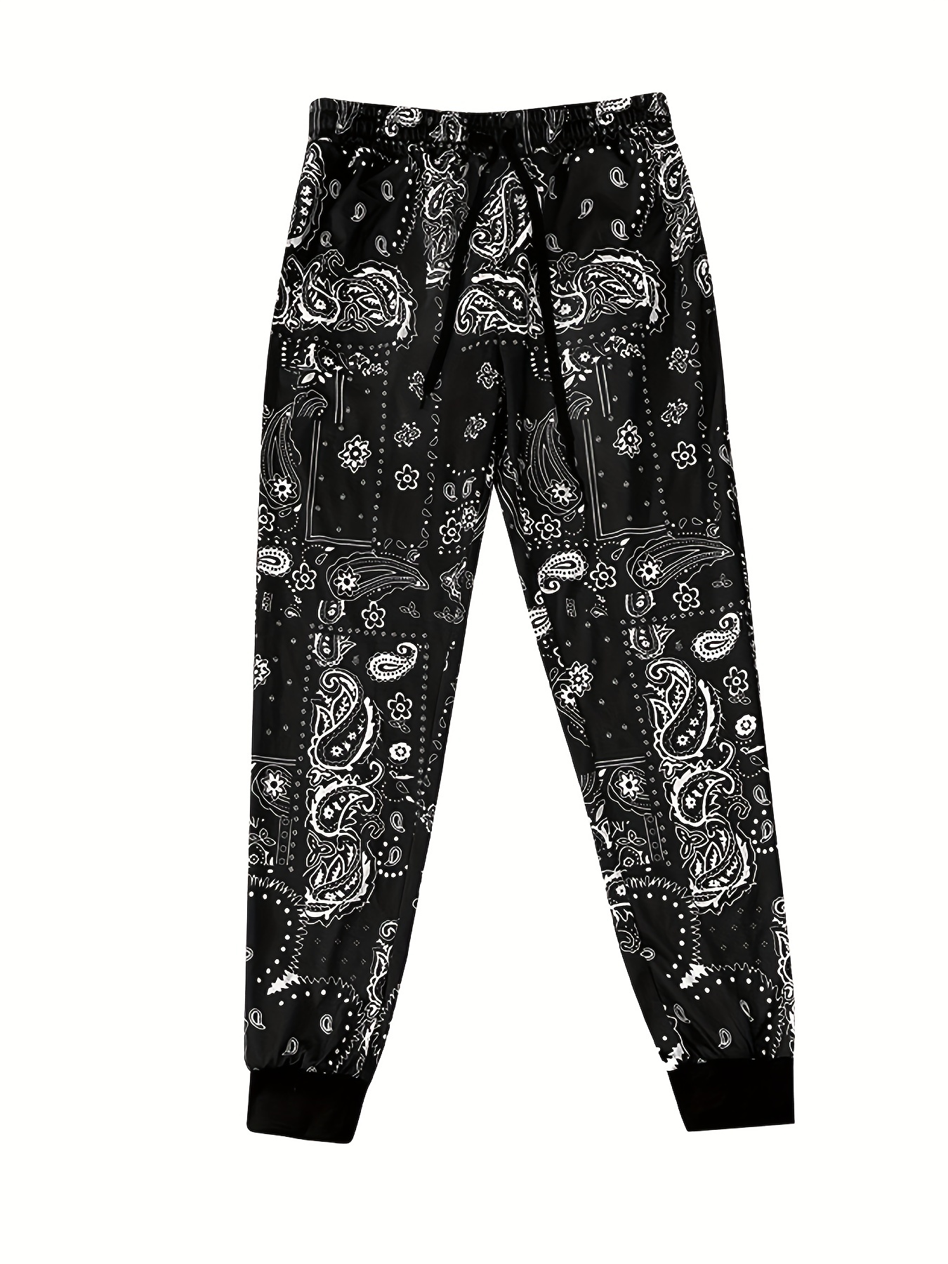 Contrast Color Side Strip Design Print Drawstring Sweatpants - Temu