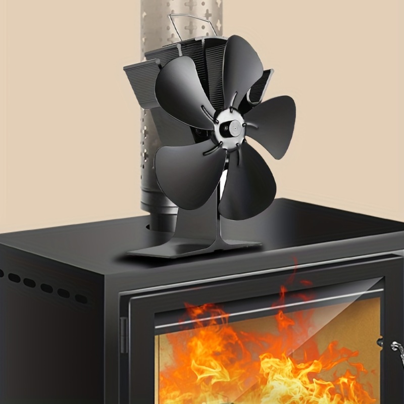 Heat Powered Stove Fan Energy efficient 4 blade Fireplace - Temu