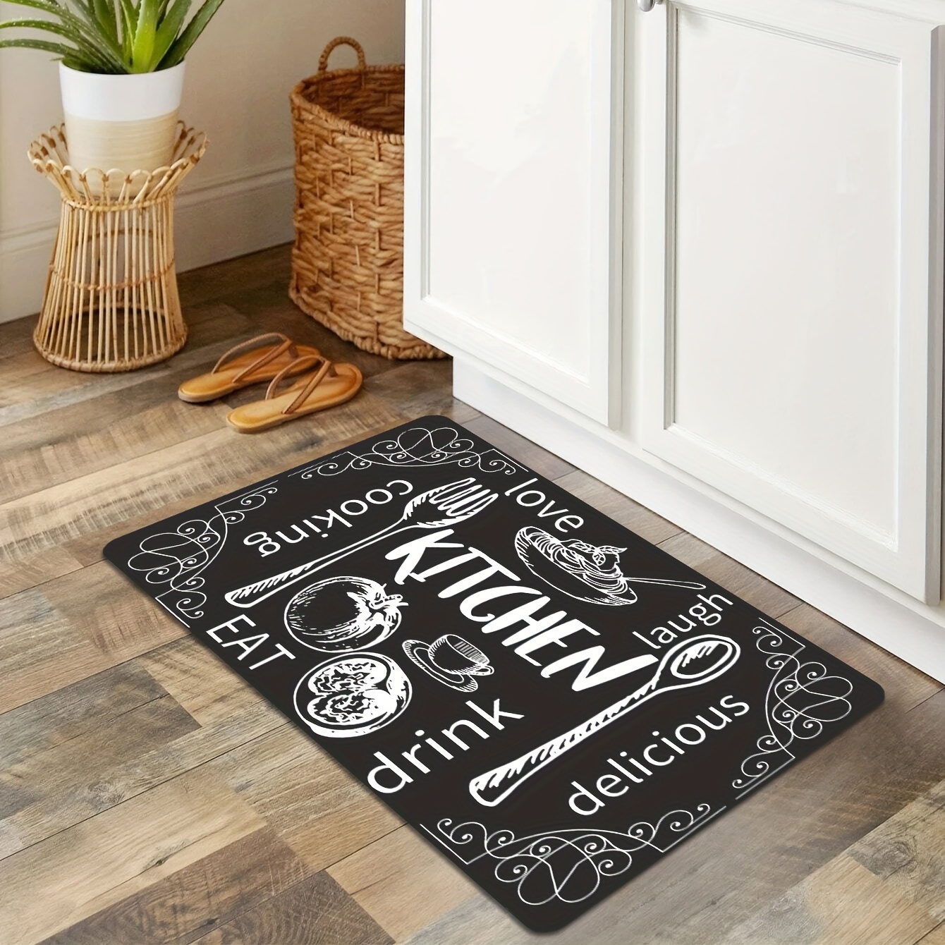 Anti-fatigue Non-slip Kitchen Floor Mat - Waterproof, Dirt-resistant,  Machine Washable, Perfect For Laundry, Bathroom, And Living Room - Enhance  Room Decor - Temu