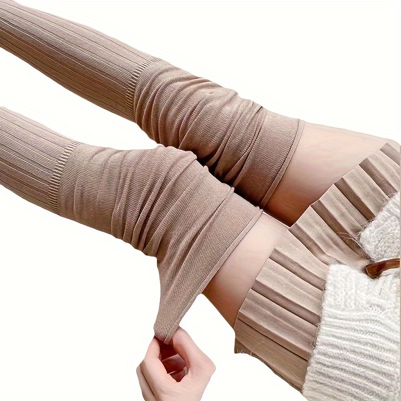 solid ribbed thigh high socks anti slip fit knee socks - Temu solid ribbed thigh high socks anti slip fit knee socks - Temu