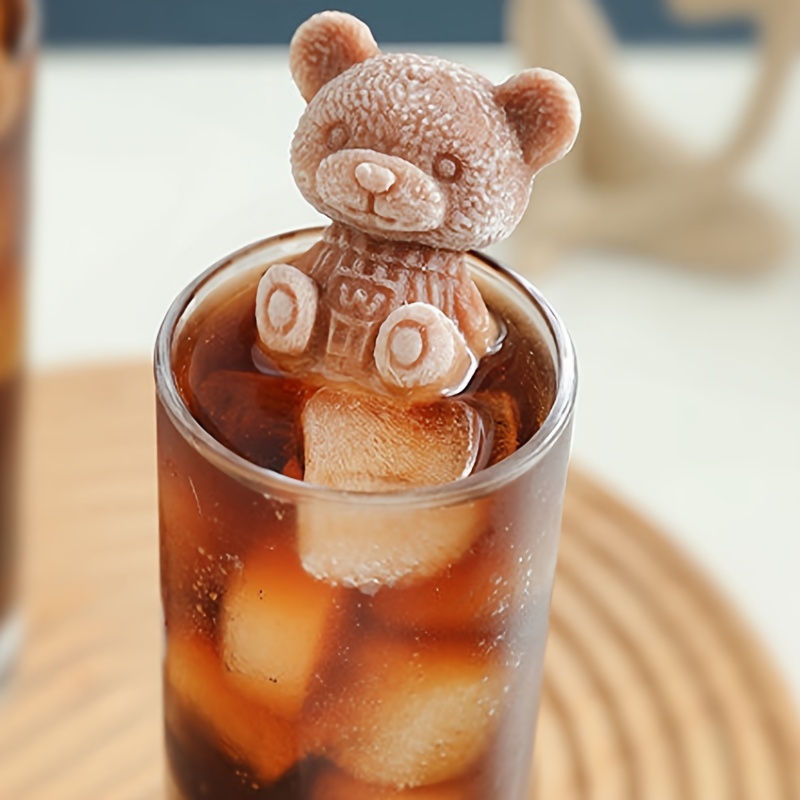 Ice Bear Mold 3d Teddy Bear Ice Cube Tray For Drink Coffee - Temu