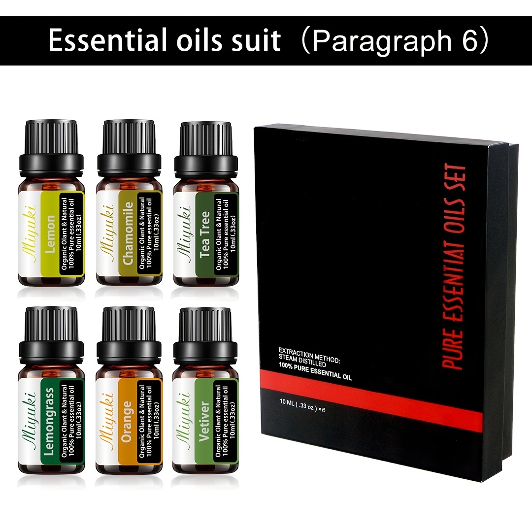 Essential Oils Set - Top 6 Organic Blends for Diffusers, Home Care, Candle  Making, Fragrance, Aromatherapy, Humidifiers, Gifts - Peppermint, Tea Tree,  Lavender, Eucalyptus, Lemongrass, Orange (10mL) 