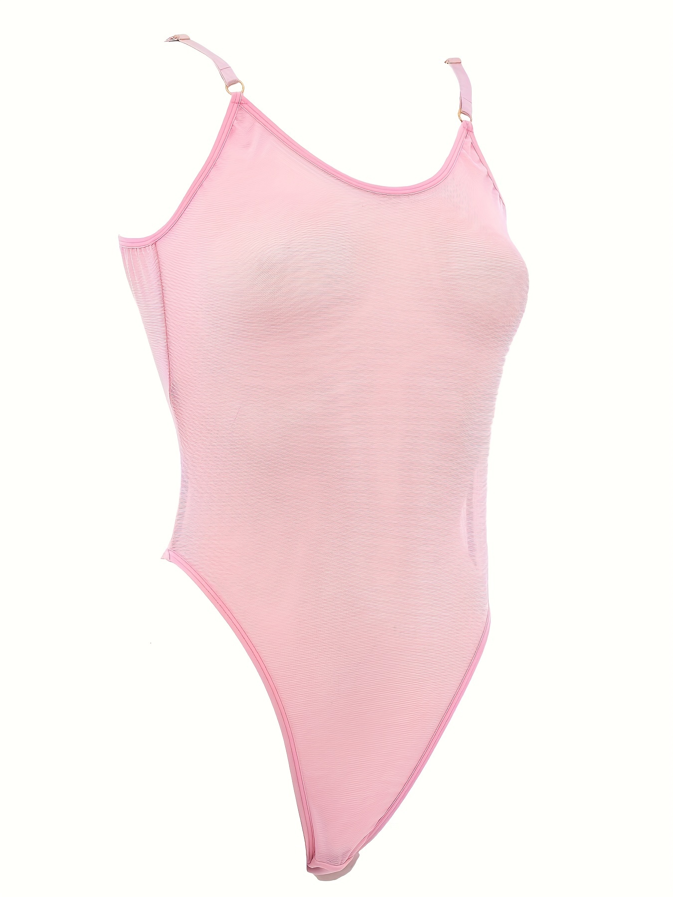 Women's XS Pink Thong Bodysuit with Mesh NWT Colsie
