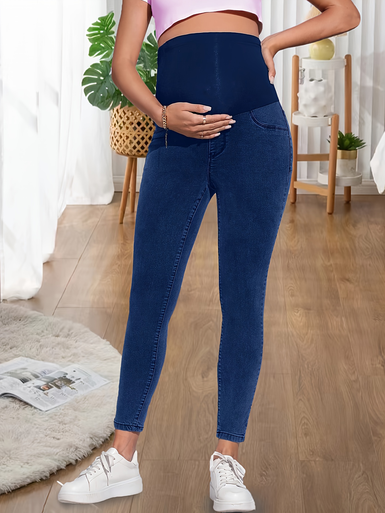Women's Maternity Solid Loose Fit Pants Spring Fall - Temu