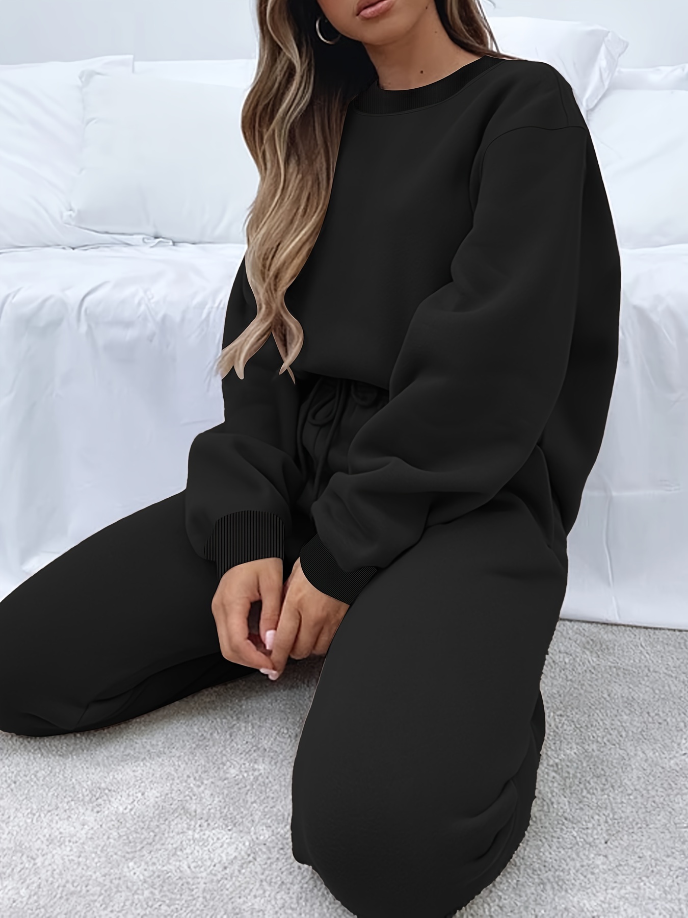 Close-up of the knit fabric texture on the top