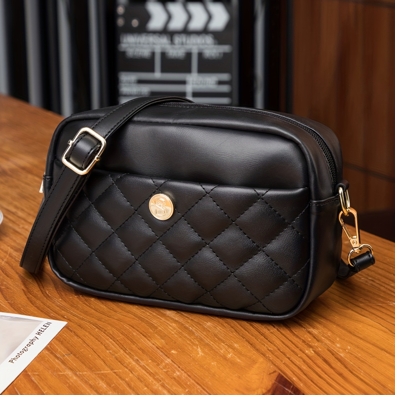 Small Pu Leather Crossbody Bag, Trendy Argyle Quilted Square Purse, Fashion  Camera Shoulder Bag - Temu