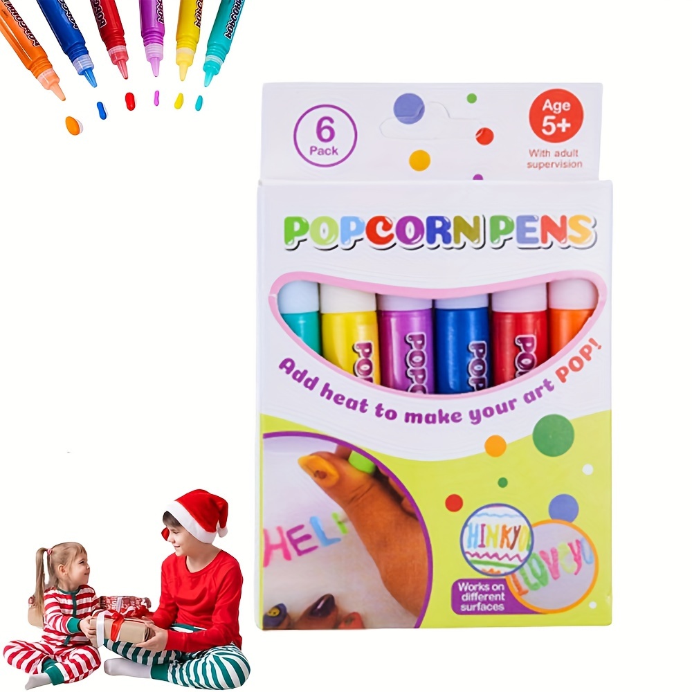  Magic Puffy Pens, Bubble Popcorn Drawing Pens, Diy