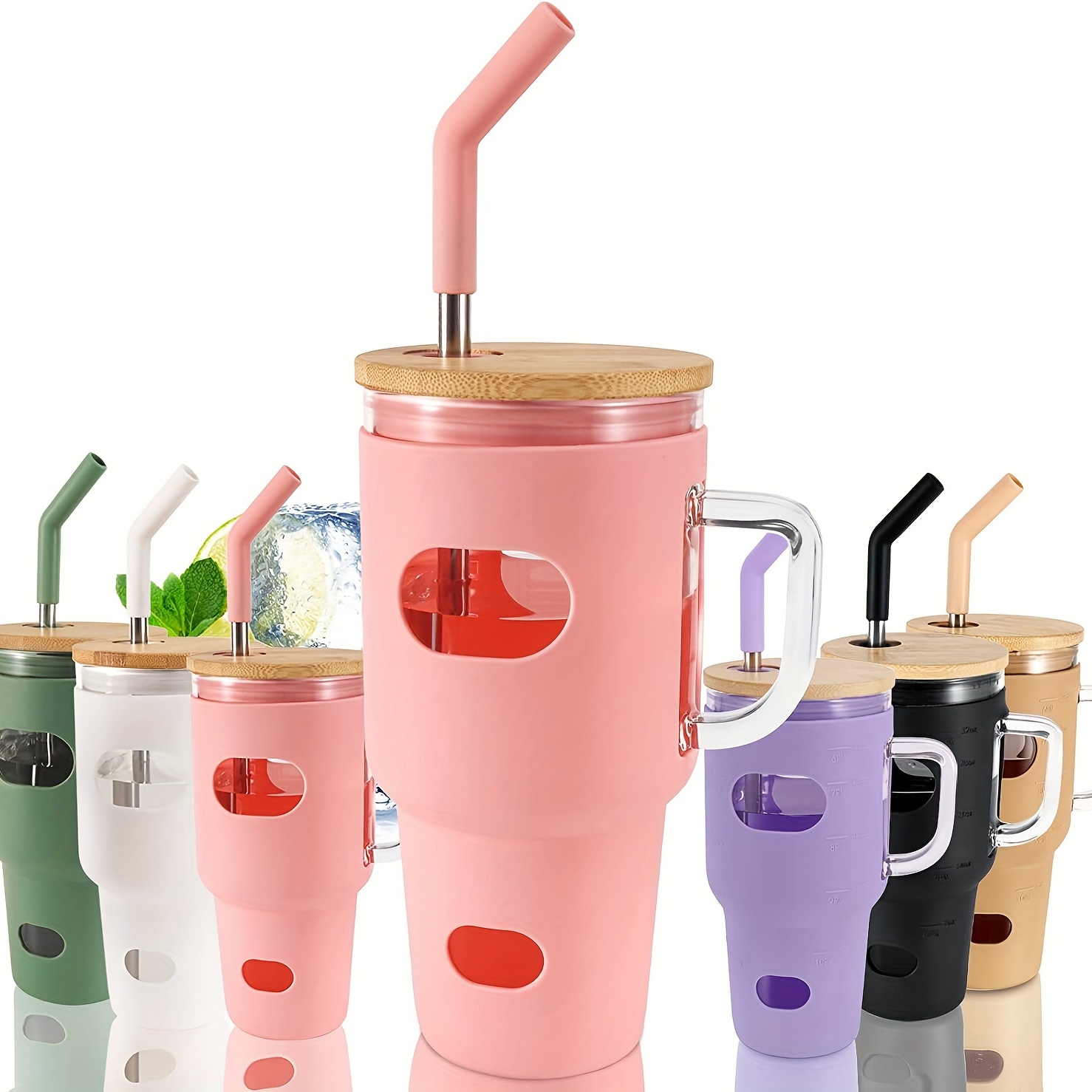 Reusable Thickened Ice Cups-perfect Car Glass Straw Cups And Drinks! For  Restaurants/cafes - Temu