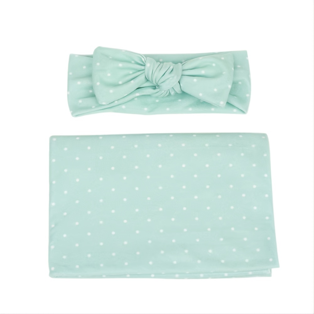 Baby Swaddle Wrap Cloth with Rabbit Ears Hairband Set
