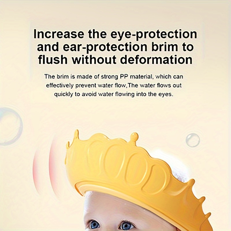 Gorro Ducha Amarillo Ajustable Para Niños Proteccion Ocular