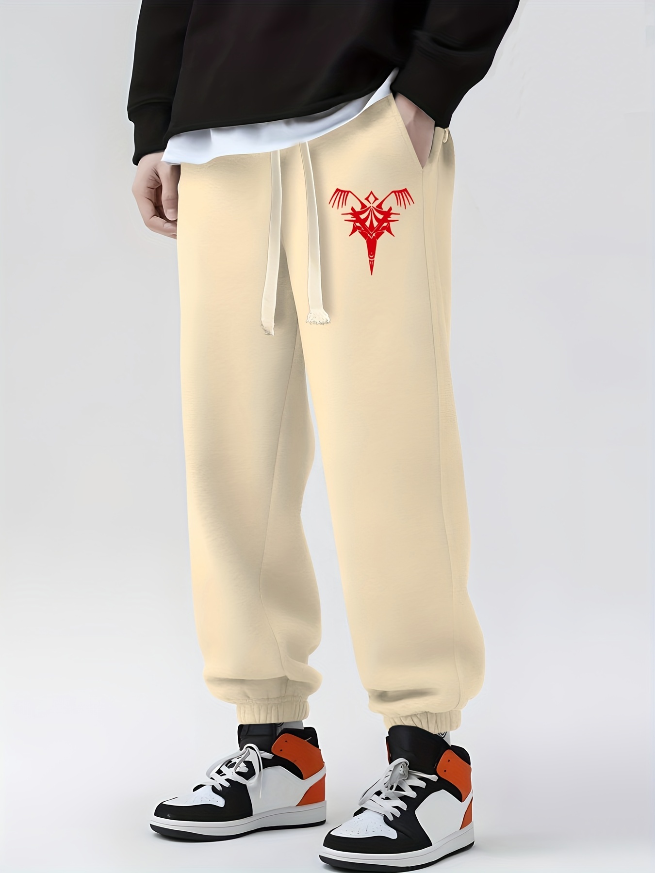 Ethnic Print Drawstring Sweatpants Loose Fit Casual Joggers