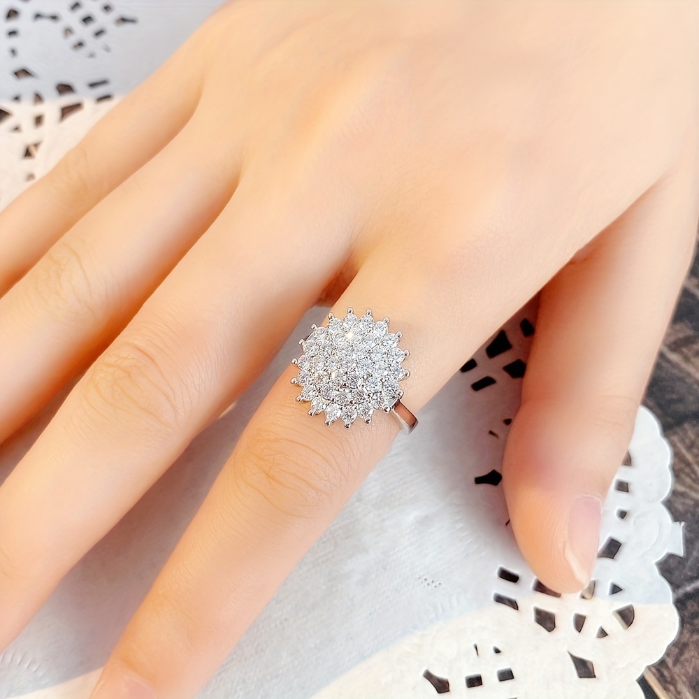 Lotus Zirconia Flower Ring for Women