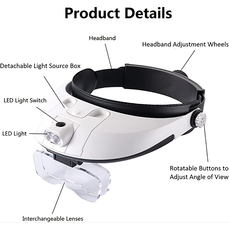 Large Lens Head mounted Magnifier Head mounted - Temu