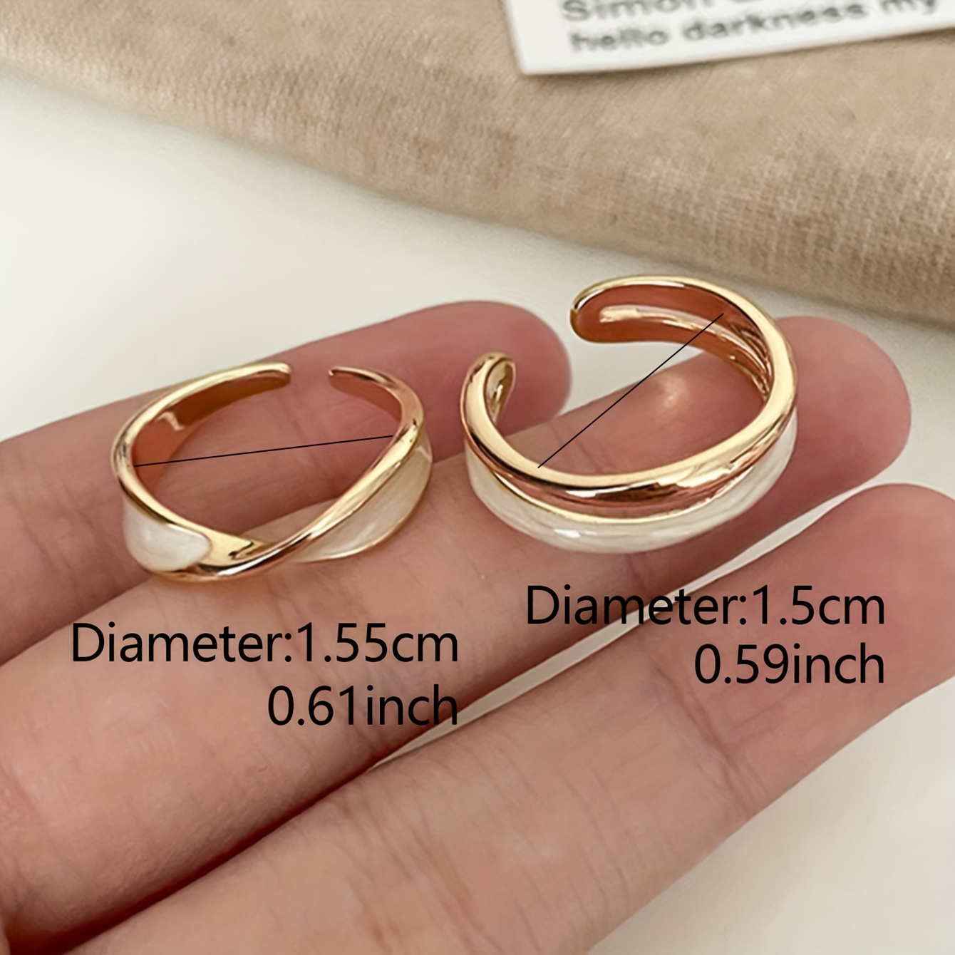 2 piece set elegant vintage style ladies fashion stacking rings     versatile high end feel   faux jewelry details 4