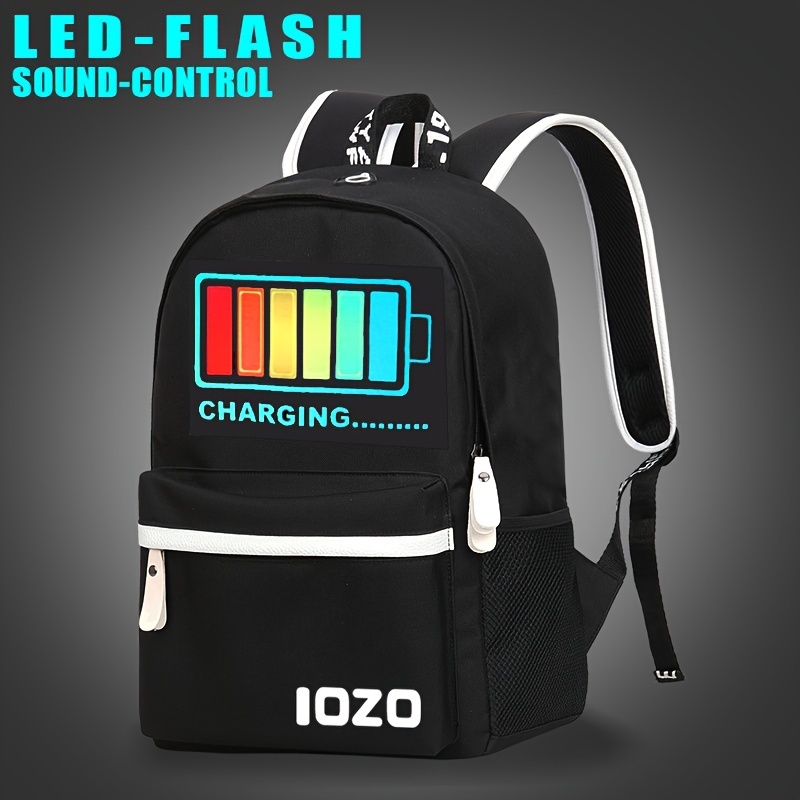 Voice Controlled Flash Backpack Led Illuminated Backpack - Temu