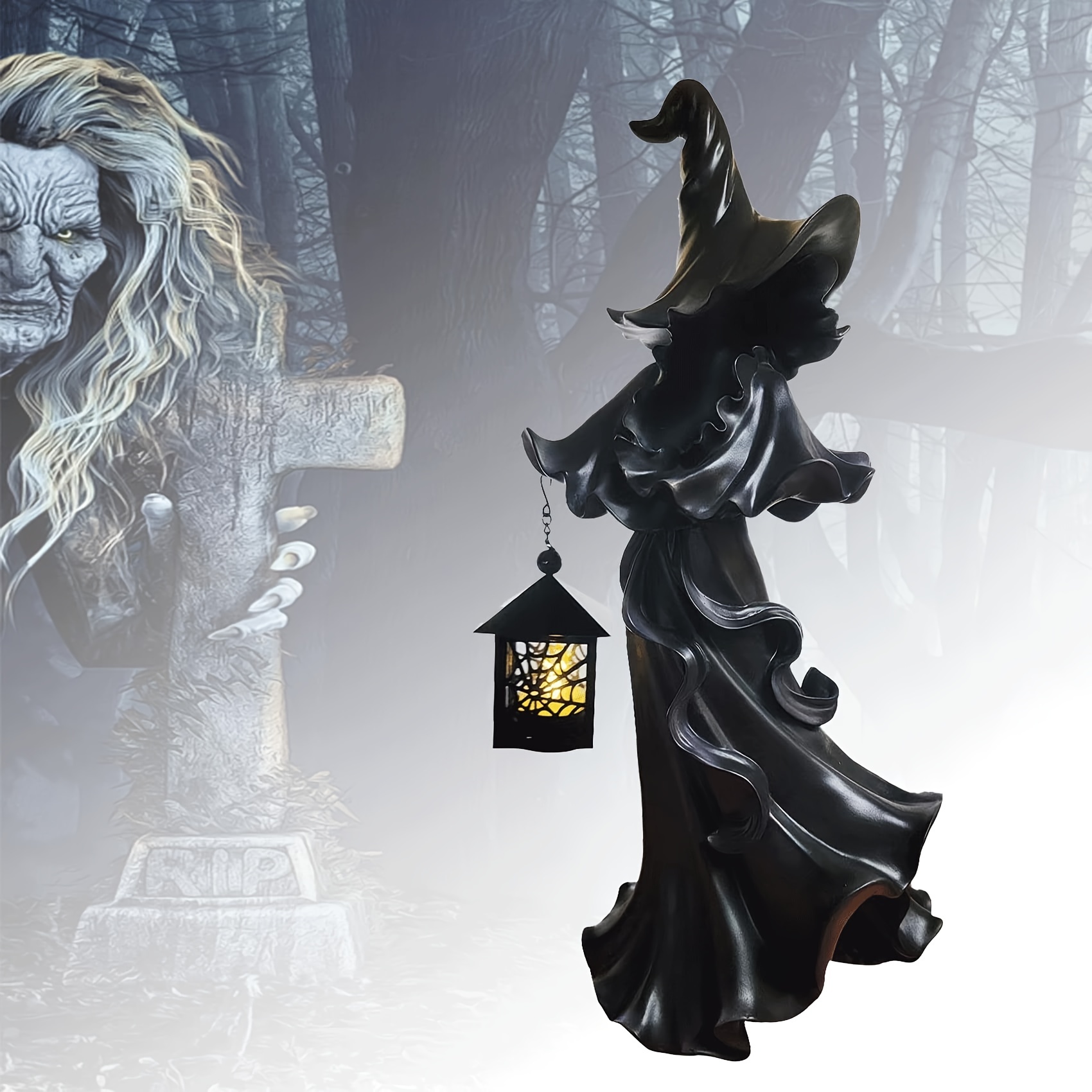 Witch Lantern Statue 2023 New Faceless Ghost Sculpture Temu Australia