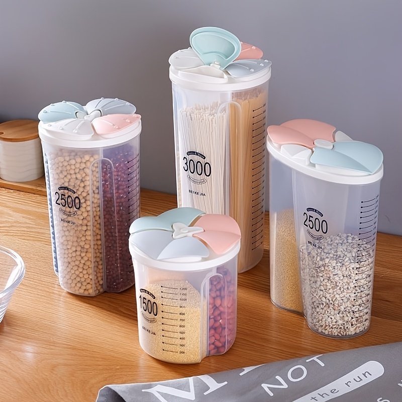1pc PC Large Portable Cereal Food Storage Container With Airtight