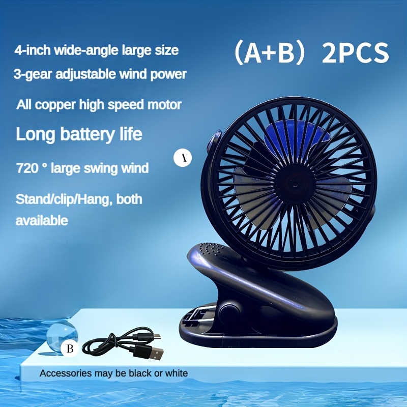 Clip Mini Fan Usb Charging Mini Portable Quiet Strong Wind - Temu