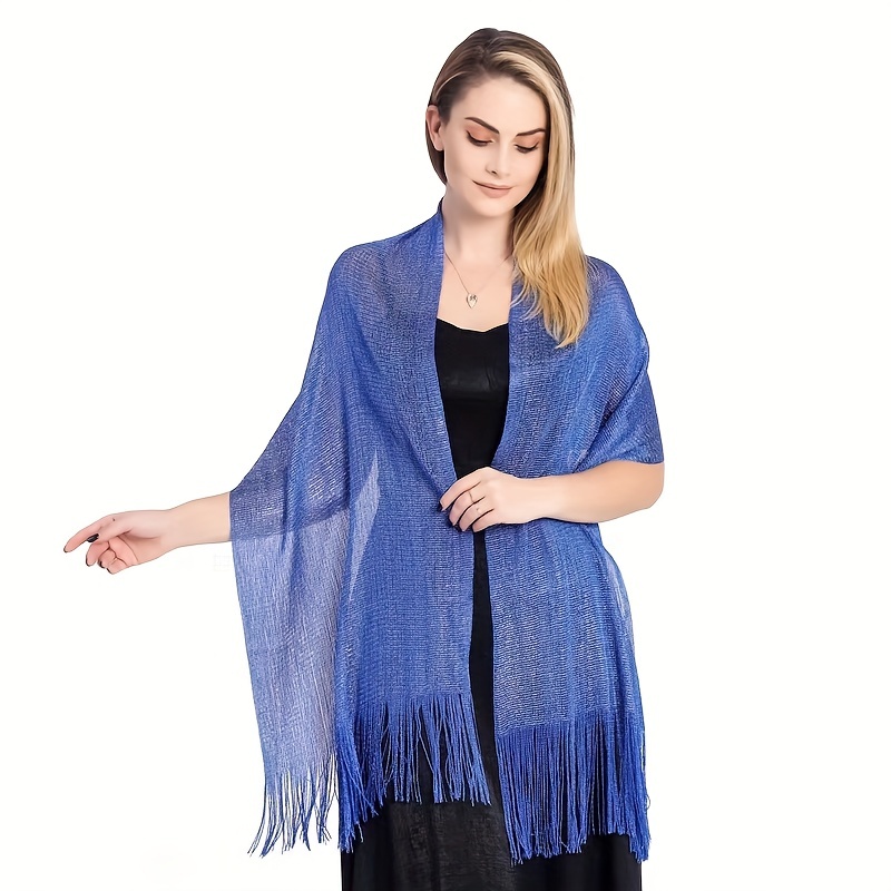 Sapphire Blue Pashmina Scarf Dark Blue Shawl Navy Blue Wrap 